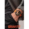 Smartwatch Męski Gravity GT22-3 na pasku gumowym w kolorze Czarny/Pomarańczowy o szerokości 22mm