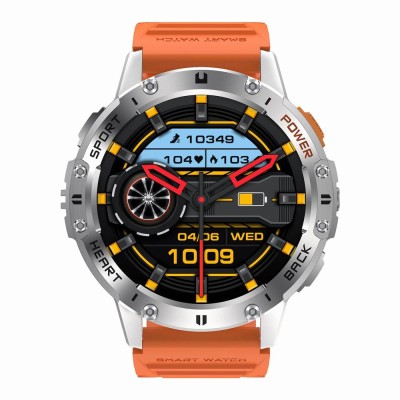 Smartwatch Męski Gravity GT22-4 na pasku gumowym w kolorze Srebrny/Czarny o szerokości 22mm