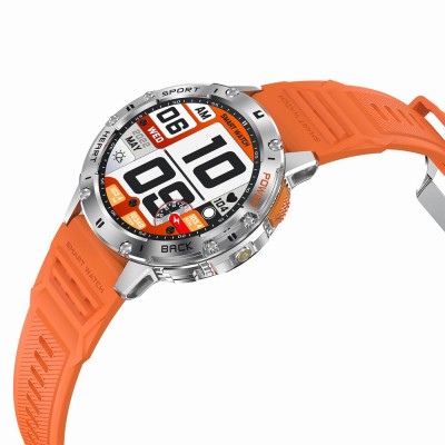 Smartwatch Męski Gravity GT22-4 na pasku gumowym w kolorze Srebrny/Czarny o szerokości 22mm