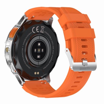 Smartwatch Męski Gravity GT22-4 na pasku gumowym w kolorze Srebrny/Czarny o szerokości 22mm