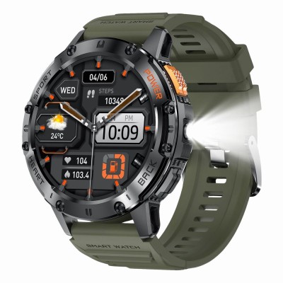 Smartwatch Męski Gravity GT22-5 na pasku gumowym w kolorze Czarny/Khaki o szerokości 22mm