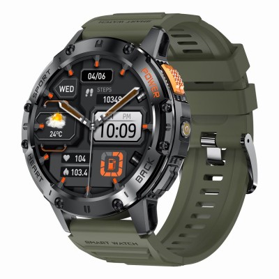 Smartwatch Męski Gravity GT22-5 na pasku gumowym w kolorze Czarny/Khaki o szerokości 22mm