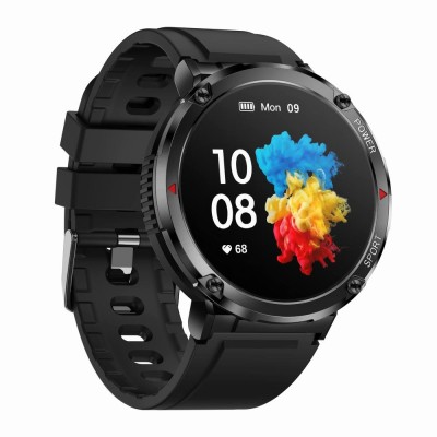 Smartwatch Męski Gravity GT21-1 na pasku gumowym w kolorze Czarny/Czarny o szerokości 22mm