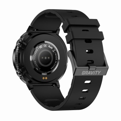 Smartwatch Męski Gravity GT21-1 na pasku gumowym w kolorze Czarny/Czarny o szerokości 22mm