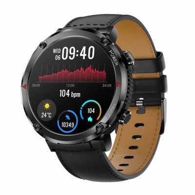 Smartwatch Męski Gravity GT21-3 na pasku gumowym w kolorze Czarny/Czarny o szerokości 22mm