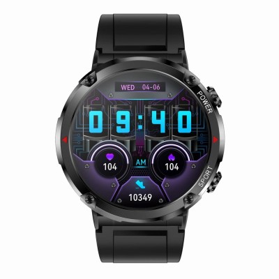 Smartwatch Męski Gravity GT21-3 na pasku gumowym w kolorze Czarny/Czarny o szerokości 22mm