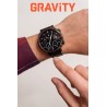 Smartwatch Męski Gravity GT21-3 na pasku gumowym w kolorze Czarny/Czarny o szerokości 22mm