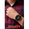 Smartwatch Męski Gravity GT21-4 na pasku gumowym w kolorze Czarny/Czarny o szerokości 22mm