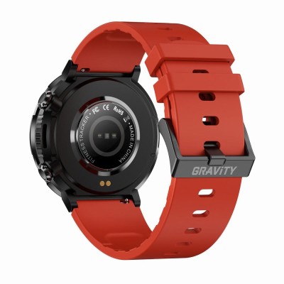 Smartwatch Męski Gravity GT21-6 na pasku gumowym w kolorze Czarny/Czarny o szerokości 22mm
