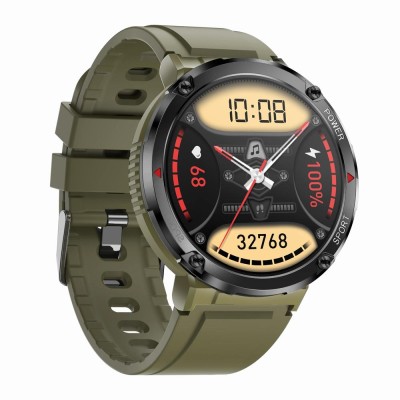 Smartwatch Męski Gravity GT21-7 na pasku gumowym w kolorze Khaki/Khaki o szerokości 22mm