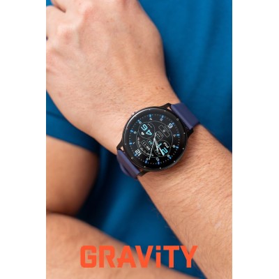 Smartwatch Męski Gravity GT1-1 PRO na pasku gumowym w kolorze Czarny/Czarny o szerokości 22mm