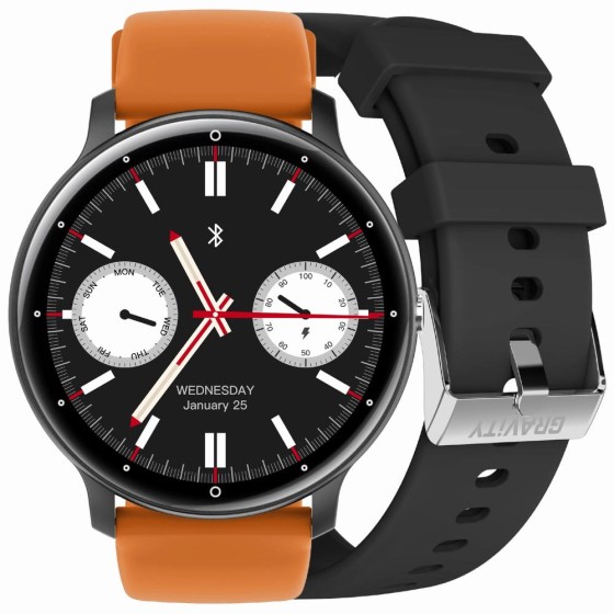 Smartwatch Męski Gravity GT1-2 PRO na pasku gumowym w kolorze Czarny/Czarny o szerokości 22mm Smartwatch Męski Gravity GT1-2 PRO na pasku gumowym w kolorze Czarny/Czarny o szerokości 22mm