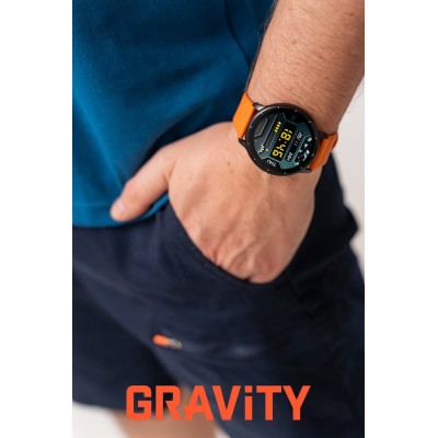 Smartwatch Męski Gravity GT1-2 PRO na pasku gumowym w kolorze Czarny/Czarny o szerokości 22mm