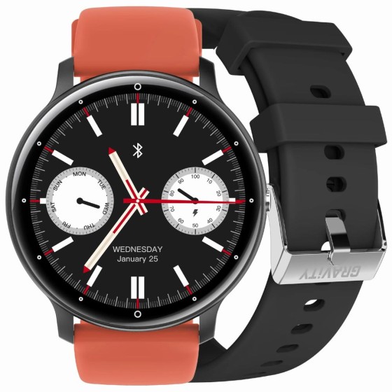 Smartwatch Męski Gravity GT1-3 PRO na pasku gumowym w kolorze Czarny/Czarny o szerokości 22mm Smartwatch Męski Gravity GT1-3 PRO na pasku gumowym w kolorze Czarny/Czarny o szerokości 22mm
