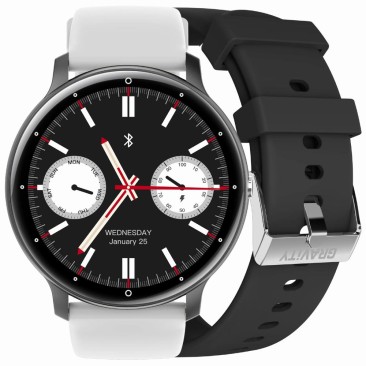 Smartwatch Damski Gravity GT1-4 PRO na pasku gumowym w kolorze Czarny/Czarny o szerokości 22mm