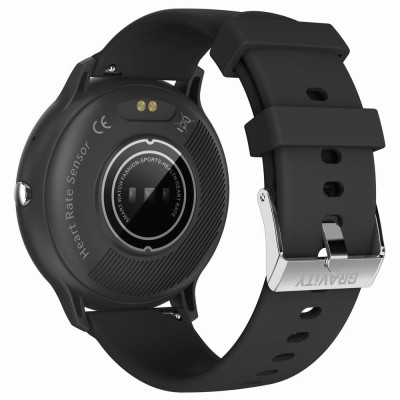 Smartwatch Damski Gravity GT1-4 PRO na pasku gumowym w kolorze Czarny/Czarny o szerokości 22mm