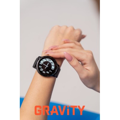 Smartwatch Damski Gravity GT1-4 PRO na pasku gumowym w kolorze Czarny/Czarny o szerokości 22mm