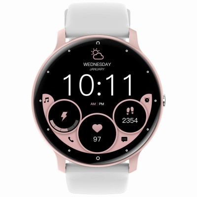 Smartwatch Damski Gravity GT1-6 PRO na pasku gumowym w kolorze Różowy/Różowy o szerokości 22mm