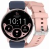 Smartwatch Damski Gravity GT1-7 PRO na pasku gumowym w kolorze Różowy/Różowy o szerokości 22mm