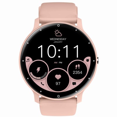 Smartwatch Damski Gravity GT1-7 PRO na pasku gumowym w kolorze Różowy/Różowy o szerokości 22mm