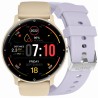 Smartwatch Damski Gravity GT1-8 PRO na pasku gumowym w kolorze Piaskowy/Piaskowy o szerokości 22mm