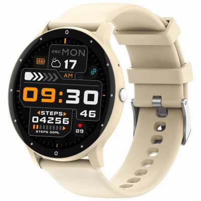 Smartwatch Damski Gravity GT1-8 PRO na pasku gumowym w kolorze Piaskowy/Piaskowy o szerokości 22mm