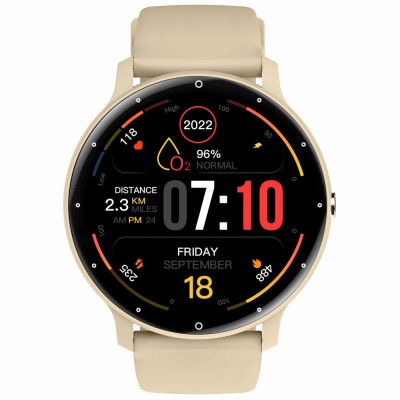 Smartwatch Damski Gravity GT1-8 PRO na pasku gumowym w kolorze Piaskowy/Piaskowy o szerokości 22mm