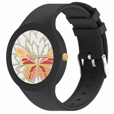 Smartwatch Damski Gravity GT14-3 na pasku gumowym w kolorze Czarny/Czarny o szerokości 22mm