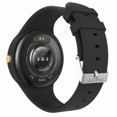 Smartwatch Damski Gravity GT14-3 na pasku gumowym w kolorze Czarny/Czarny o szerokości 22mm