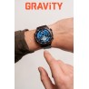 Smartwatch Męski Gravity GT13-1 na bransolecie stalowej w kolorze Czarny/Czarny o szerokości 26mm