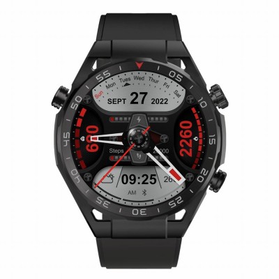 Smartwatch Męski Gravity GT13-1 na bransolecie stalowej w kolorze Czarny/Czarny o szerokości 26mm