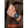 Smartwatch Męski Gravity GT13-1 na bransolecie stalowej w kolorze Czarny/Czarny o szerokości 26mm