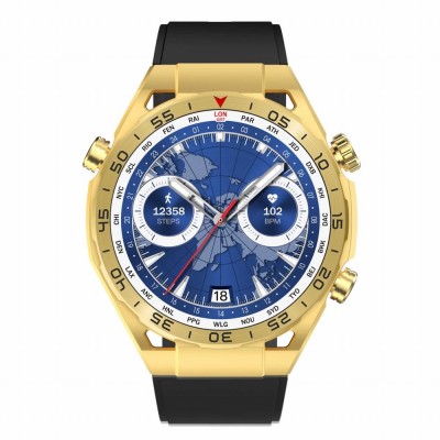 Smartwatch Męski Gravity GT13-2 na bransolecie stalowej w kolorze Złoty/Złoty o szerokości 26mm