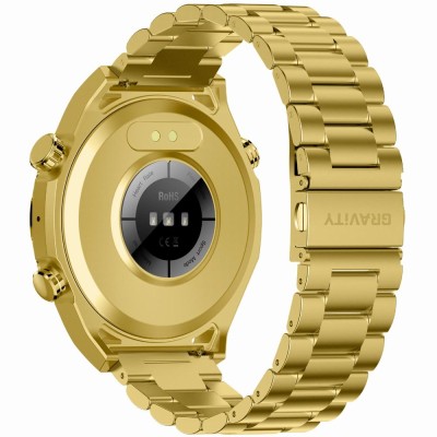 Smartwatch Męski Gravity GT13-2 na bransolecie stalowej w kolorze Złoty/Złoty o szerokości 26mm