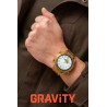 Smartwatch Męski Gravity GT13-3 na bransolecie stalowej w kolorze Złoty/Złoty o szerokości 26mm
