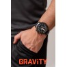 Smartwatch Męski Gravity GT20-1 na pasku gumowym w kolorze Czarny/Czarny o szerokości 22mm
