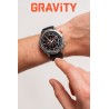 Smartwatch Męski Gravity GT20-2 na pasku gumowym w kolorze Srebrny/Czarny o szerokości 22mm