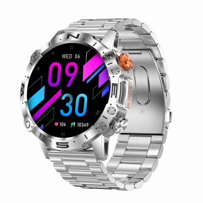 Smartwatch Męski Gravity GT20-2 na pasku gumowym w kolorze Srebrny/Czarny o szerokości 22mm