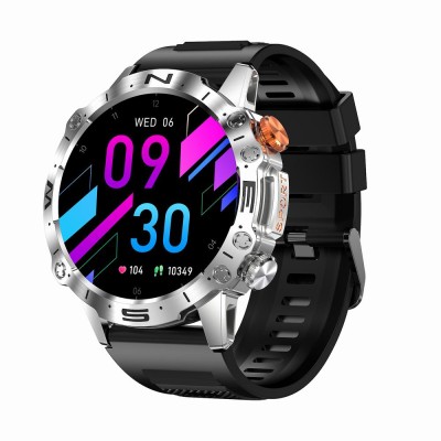 Smartwatch Męski Gravity GT20-2 na pasku gumowym w kolorze Srebrny/Czarny o szerokości 22mm