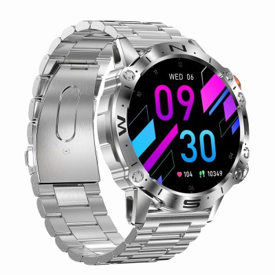 Smartwatch Męski Gravity GT20-2 na pasku gumowym w kolorze Srebrny/Czarny o szerokości 22mm
