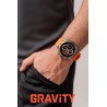 Smartwatch Męski Gravity GT20-4 na pasku gumowym w kolorze Srebrny/Czarny o szerokości 22mm