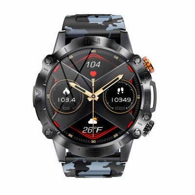 Smartwatch Męski Gravity GT20-5 na pasku gumowym w kolorze Czarny/Czarny Moro o szerokości 22mm