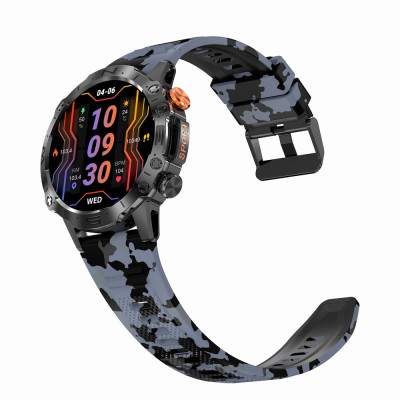 Smartwatch Męski Gravity GT20-5 na pasku gumowym w kolorze Czarny/Czarny Moro o szerokości 22mm