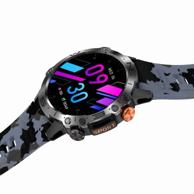 Smartwatch Męski Gravity GT20-5 na pasku gumowym w kolorze Czarny/Czarny Moro o szerokości 22mm