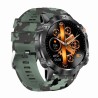 Smartwatch Męski Gravity GT20-6 na pasku gumowym w kolorze Czarny/Zielony Moro o szerokości 22mm