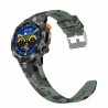 Smartwatch Męski Gravity GT20-6 na pasku gumowym w kolorze Czarny/Zielony Moro o szerokości 22mm