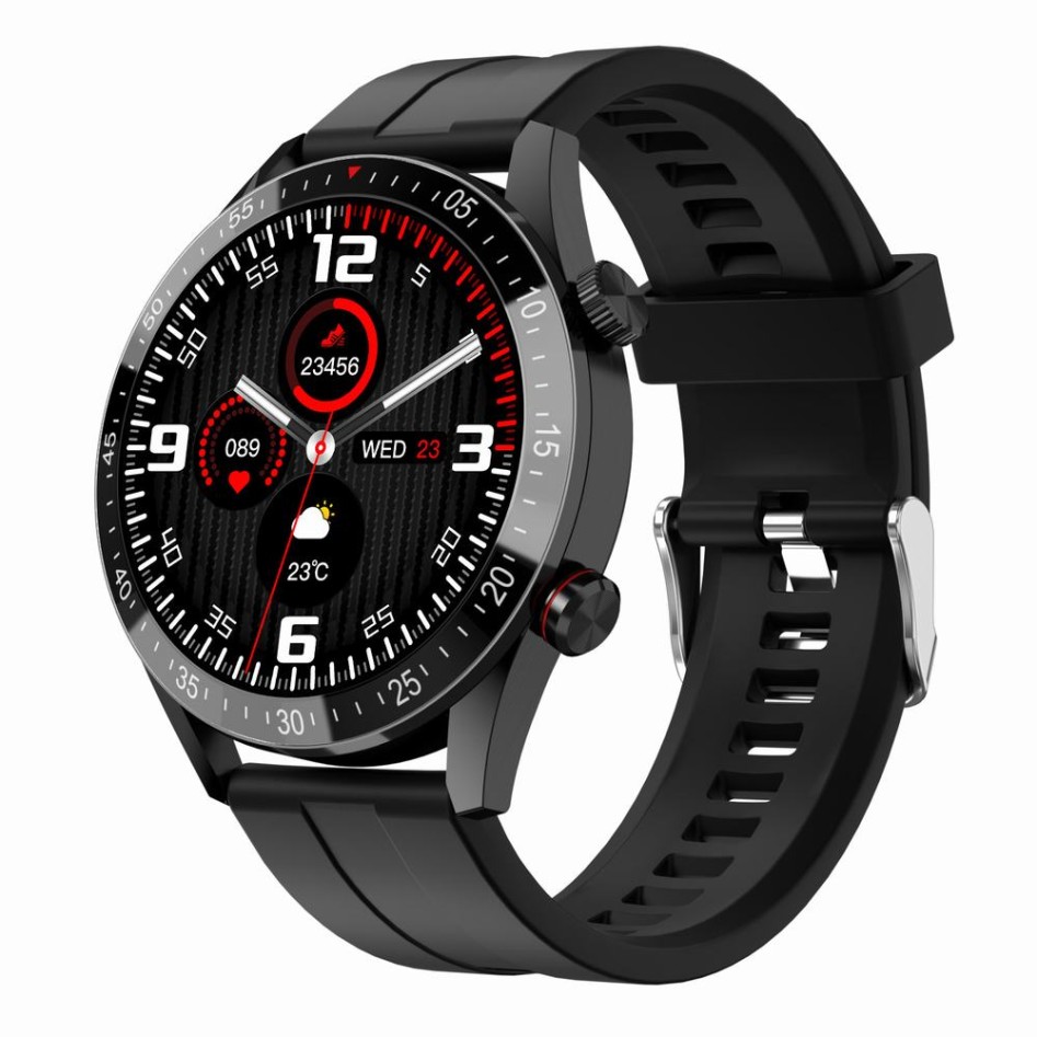 Smartwatch Męski Gravity GT4-1 na pasku gumowym w kolorze Czarny/Czarny o szerokości 22mm