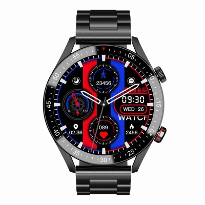 Smartwatch Męski Gravity GT4-2 na bransolecie stalowej w kolorze Czarny/Czarny o szerokości 22mm