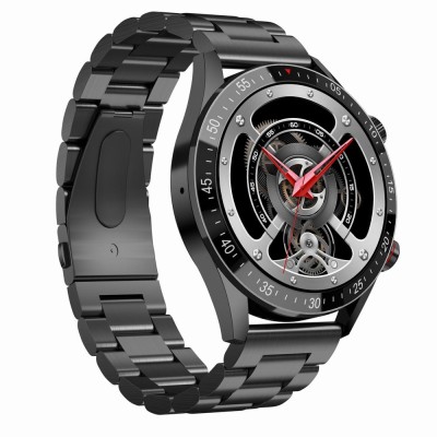 Smartwatch Męski Gravity GT4-2 na bransolecie stalowej w kolorze Czarny/Czarny o szerokości 22mm