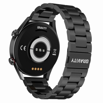 Smartwatch Męski Gravity GT4-2 na bransolecie stalowej w kolorze Czarny/Czarny o szerokości 22mm
